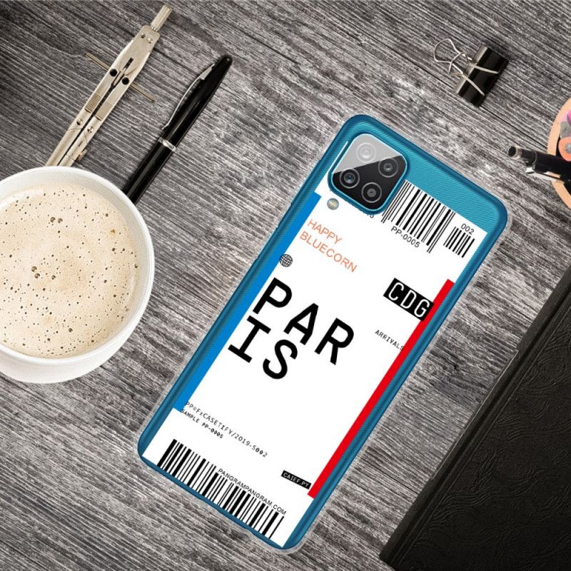 Coque Samsung Galaxy A12 Boarding Pass To Paris