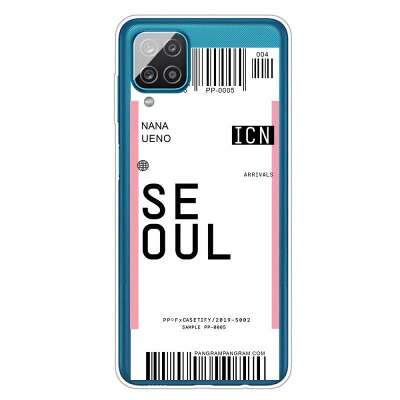 Coque Samsung Galaxy A12 Boarding Pass To Seoul