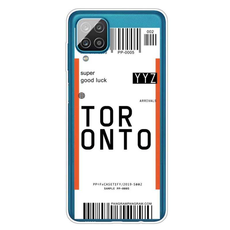 Coque Samsung Galaxy A12 Boarding Pass To Toronto