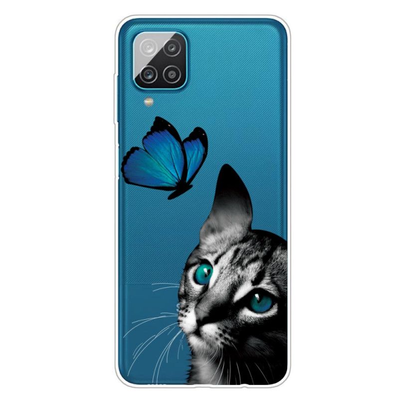 Coque Samsung Galaxy A12 Chat Et Papillon