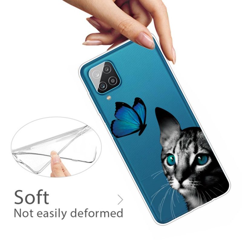 Coque Samsung Galaxy A12 Chat Et Papillon