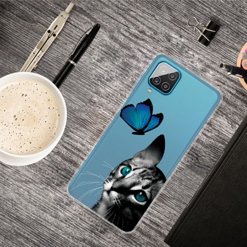 Coque Samsung Galaxy A12 Chat Et Papillon