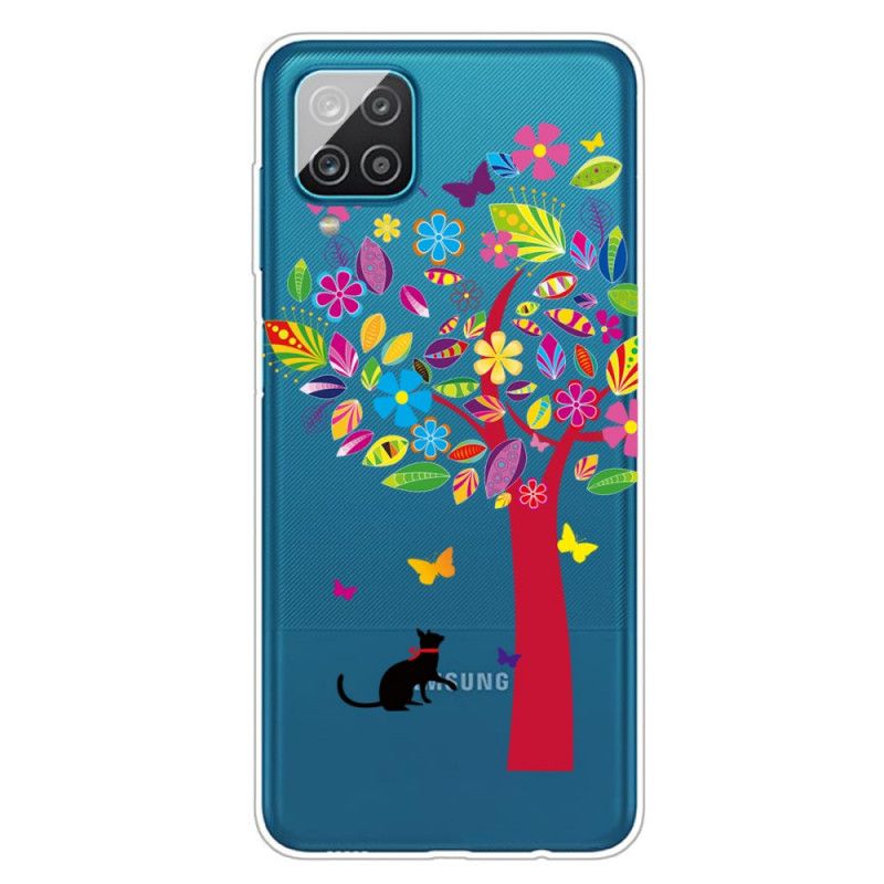 Coque Samsung Galaxy A12 Chat Sous L'arbre