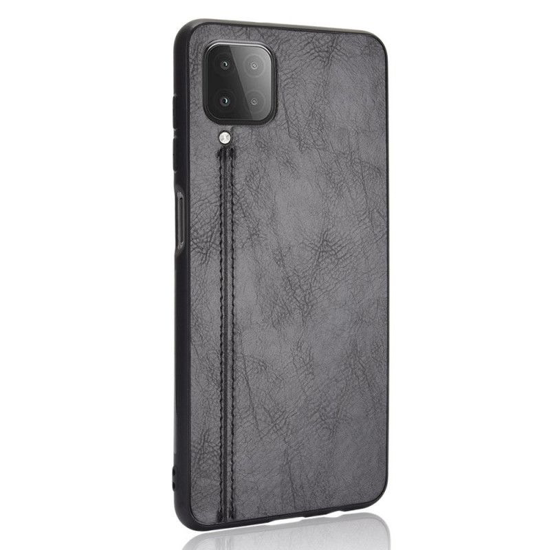 Coque Samsung Galaxy A12 Effet Cuir Couture