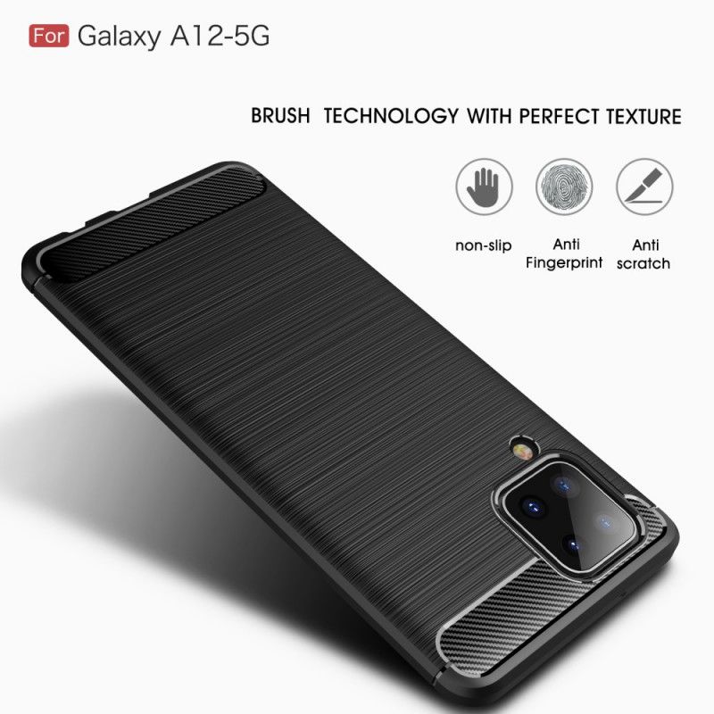 Coque Samsung Galaxy A12 Fibre Carbone Brossée