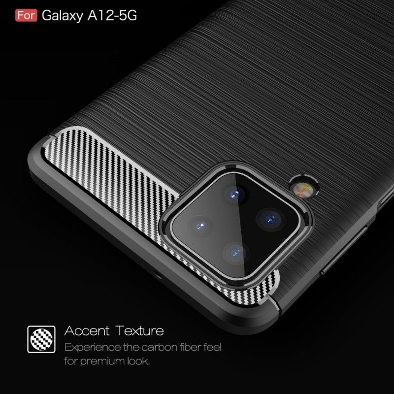 Coque Samsung Galaxy A12 Fibre Carbone Brossée
