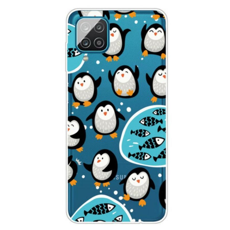 Coque Samsung Galaxy A12 / M12 Pingouins et Poissons