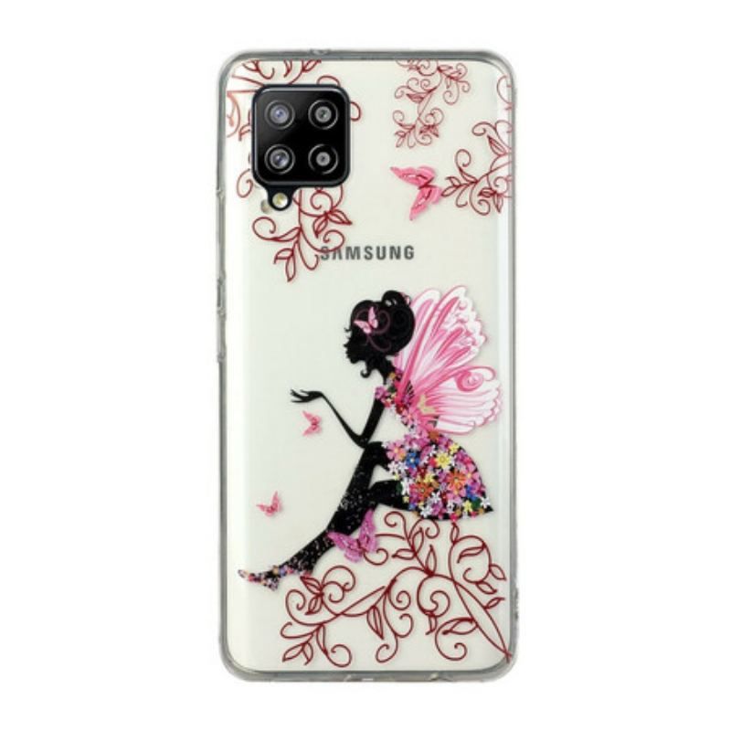 Coque Samsung Galaxy A12 / M12 Transparente Fée Fleurie