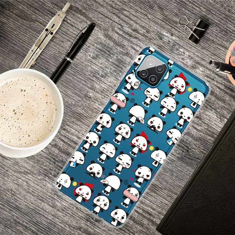 Coque Samsung Galaxy A12 / M12 Transparente Funny Pandas