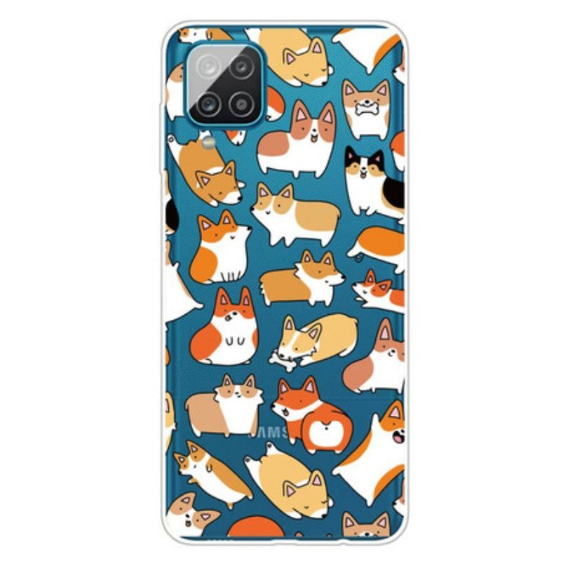 Coque Samsung Galaxy A12 / M12 Transparente Multiples Chiens