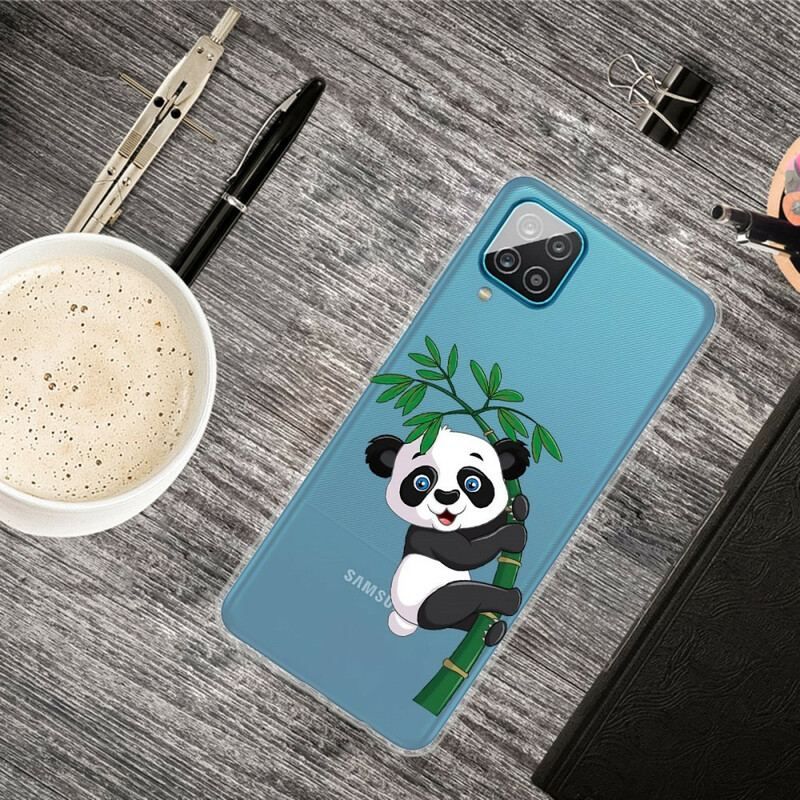 Coque Samsung Galaxy A12 / M12 Transparente Panda Sur Le Bambou