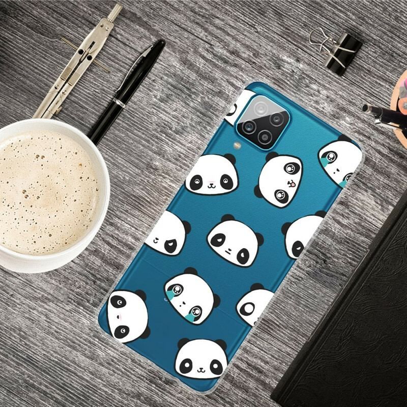 Coque Samsung Galaxy A12 / M12 Transparente Pandas Sentimentaux