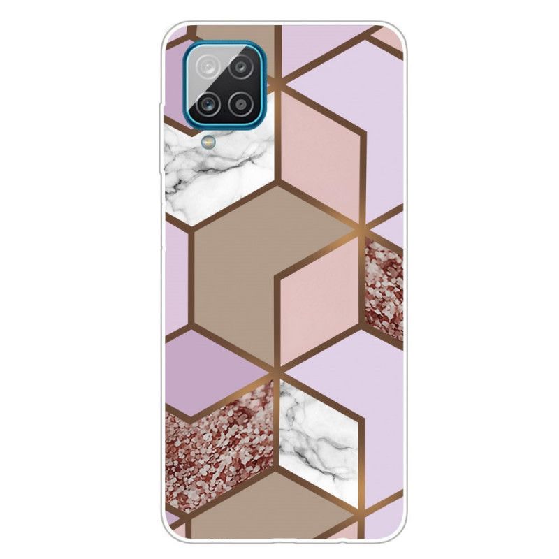 Coque Samsung Galaxy A12 Marbre Géométrique