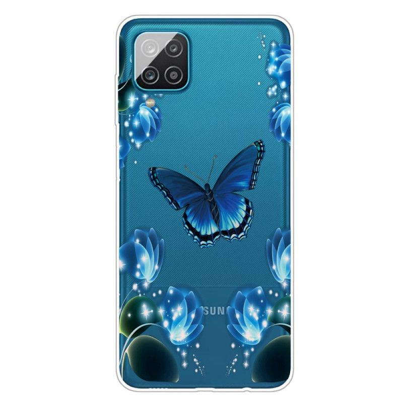 Coque Samsung Galaxy A12 Papillon Luxe