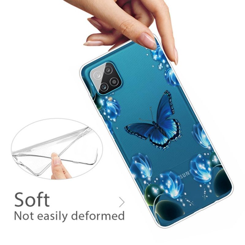 Coque Samsung Galaxy A12 Papillon Luxe