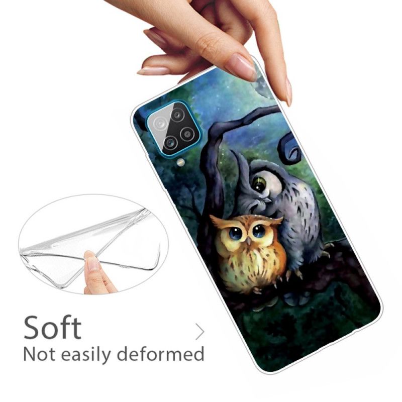 Coque Samsung Galaxy A12 Peinture Hiboux