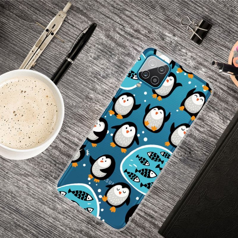 Coque Samsung Galaxy A12 Pingouins Et Poissons