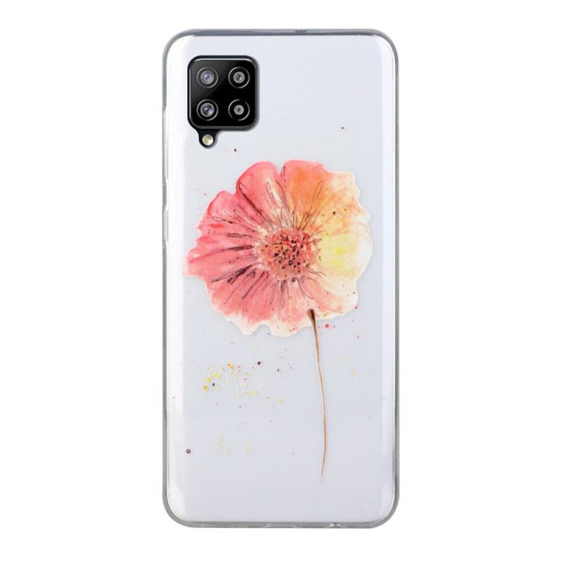 Coque Samsung Galaxy A12 Transparente Coquelicot Aquarelle