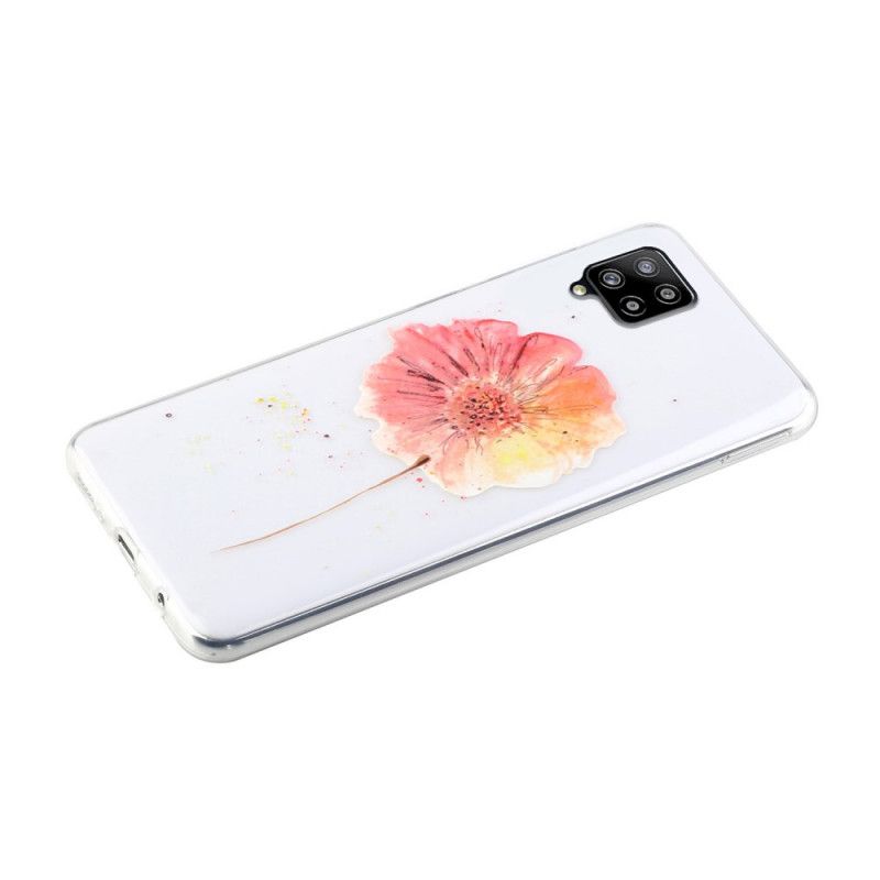 Coque Samsung Galaxy A12 Transparente Coquelicot Aquarelle