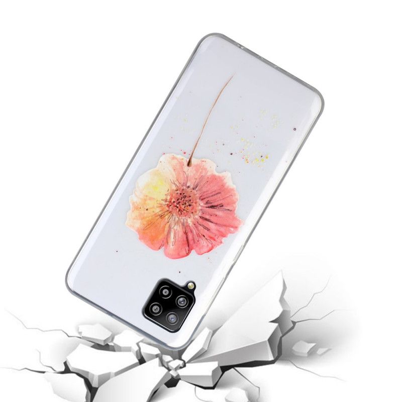 Coque Samsung Galaxy A12 Transparente Coquelicot Aquarelle