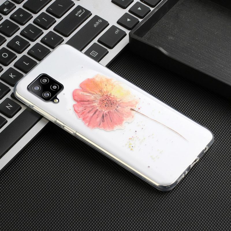 Coque Samsung Galaxy A12 Transparente Coquelicot Aquarelle