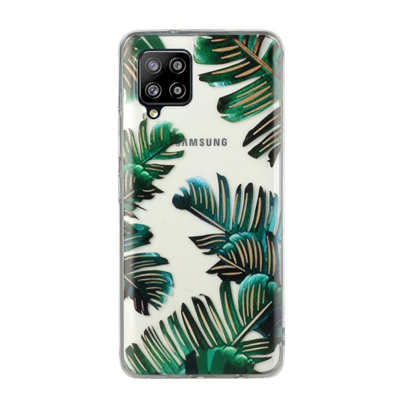 Coque Samsung Galaxy A12 Transparente Feuilles Vertes