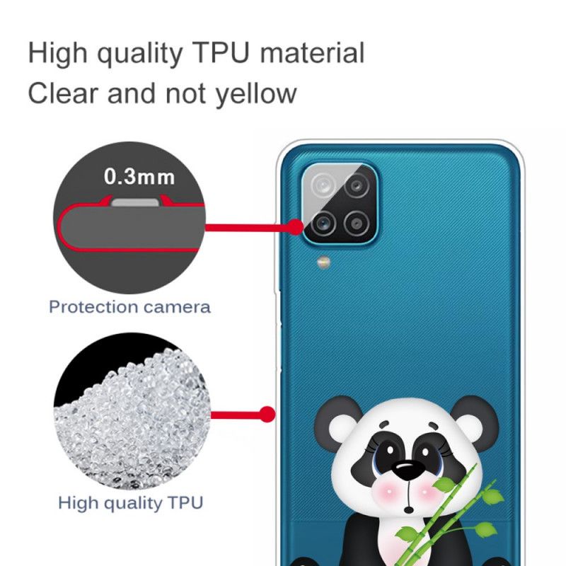 Coque Samsung Galaxy A12 Transparente Panda Triste