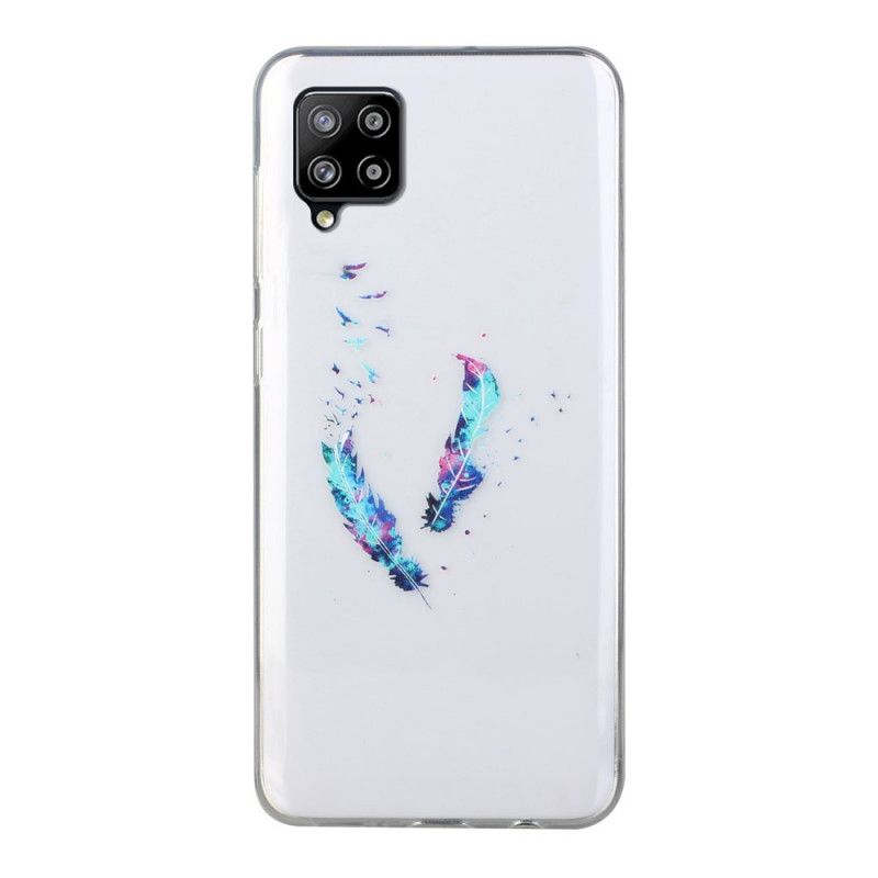 Coque Samsung Galaxy A12 Transparente Plumes