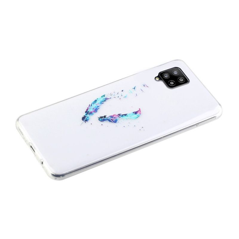 Coque Samsung Galaxy A12 Transparente Plumes