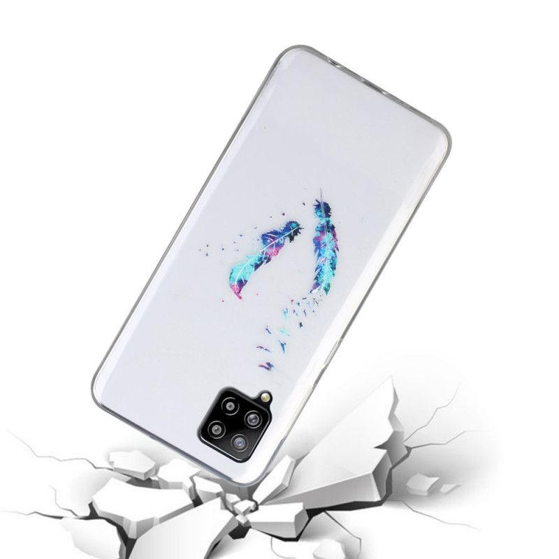 Coque Samsung Galaxy A12 Transparente Plumes