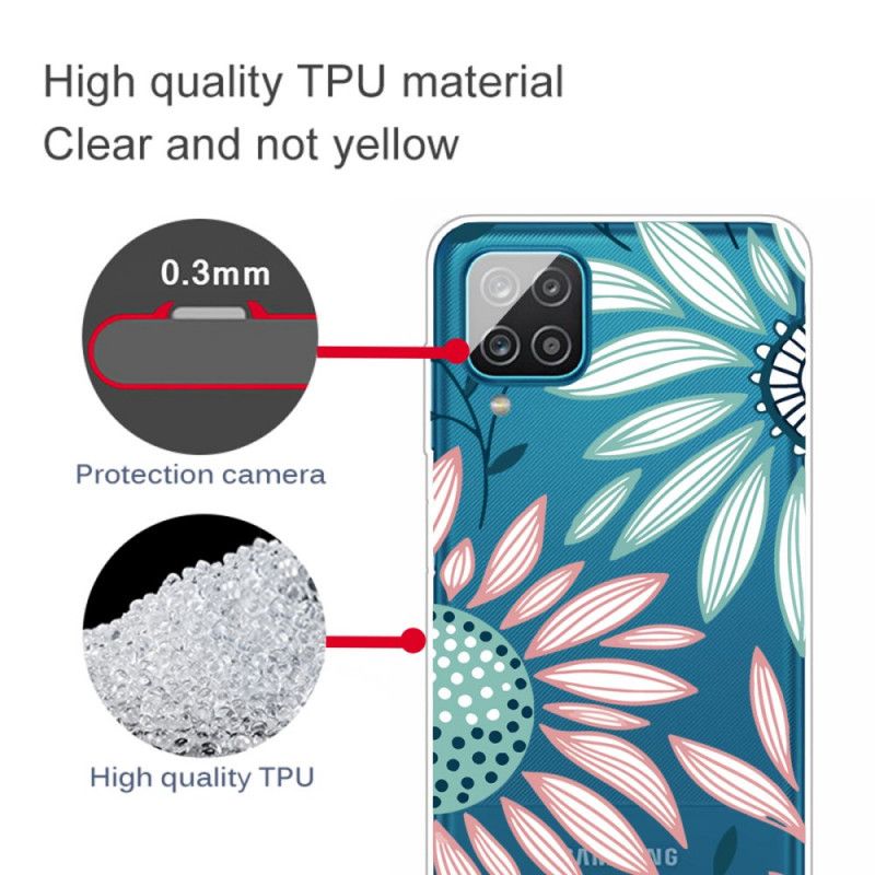 Coque Samsung Galaxy A12 Transparente Une Fleur