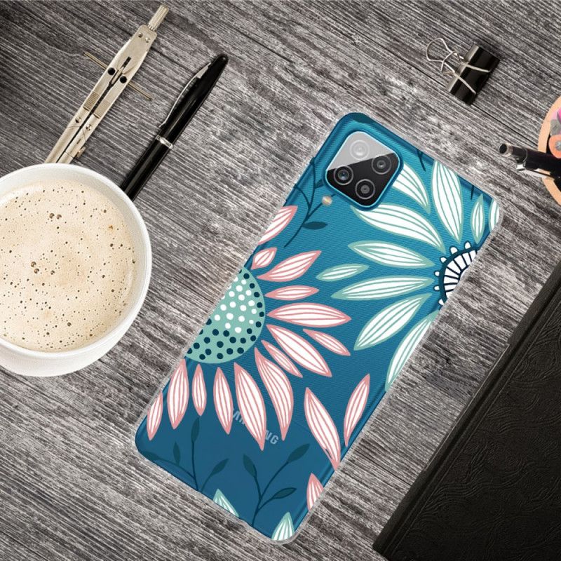 Coque Samsung Galaxy A12 Transparente Une Fleur