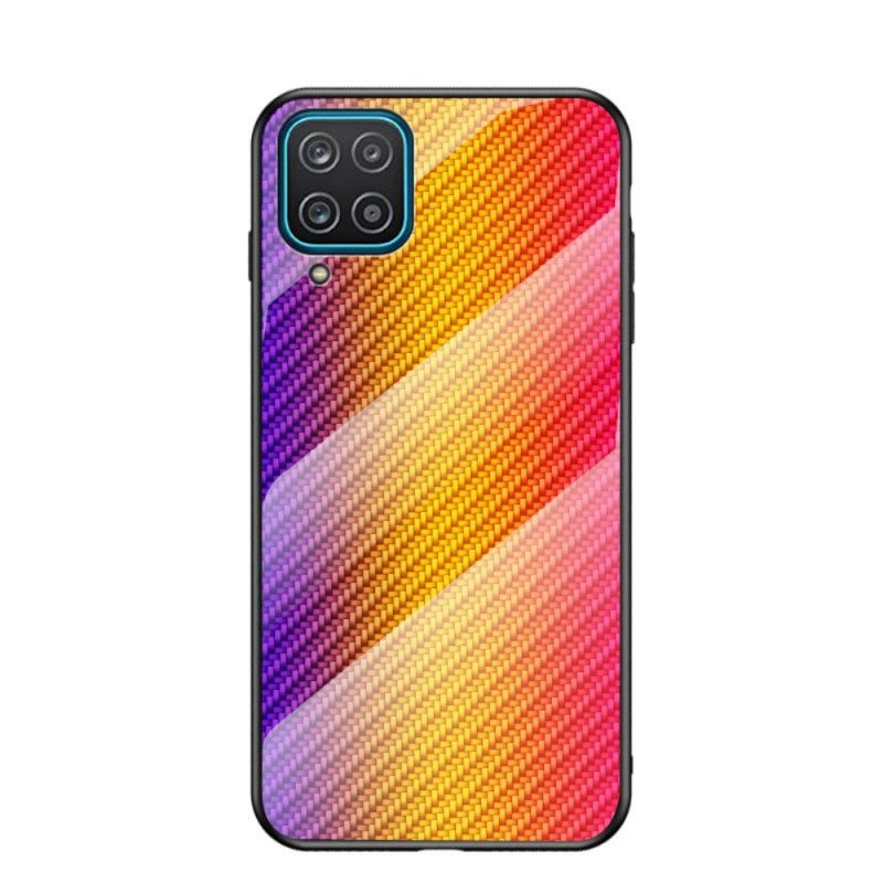 Coque Samsung Galaxy A12 Verre Trempé Fibre Carbone