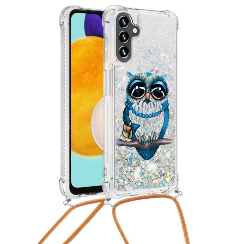 Coque Samsung Galaxy A13 5G À Cordon Paillettes Miss Hibou