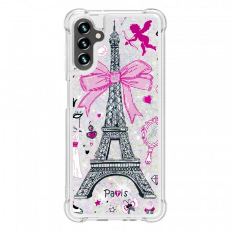 Coque Samsung Galaxy A13 5G / A04s La Tour Eiffel Paillettes