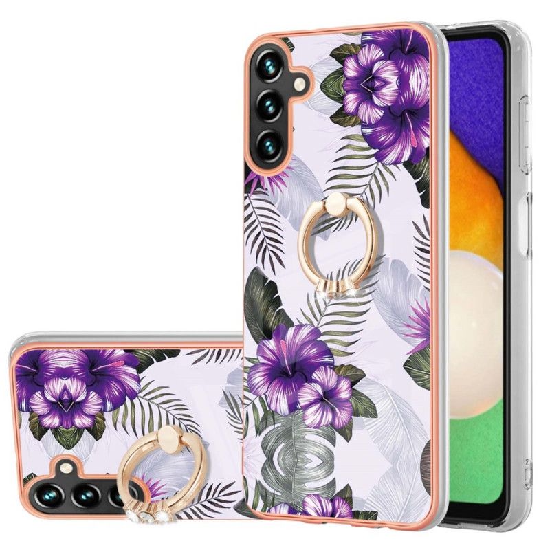 Coque Samsung Galaxy A13 5G Fleurs Anneau-support