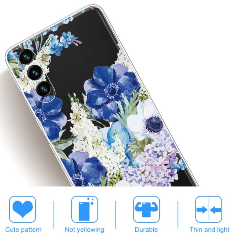 Coque Samsung Galaxy A13 5G Fleurs Bleues Aquarelle