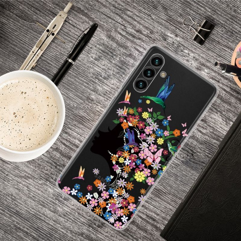 Coque Samsung Galaxy A13 5G Jolie Tête Fleurie