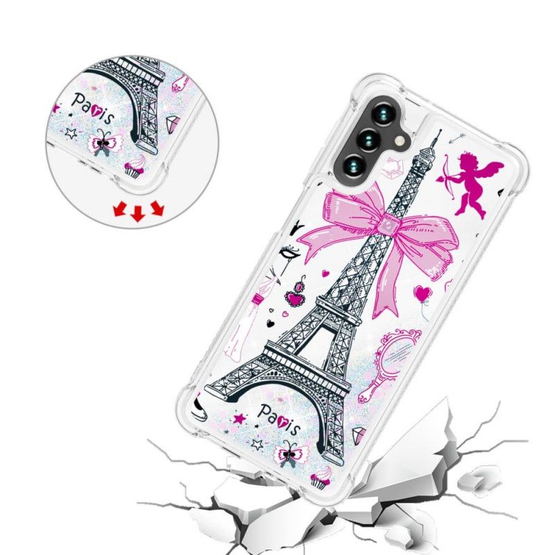 Coque Samsung Galaxy A13 5G La Tour Eiffel Paillettes