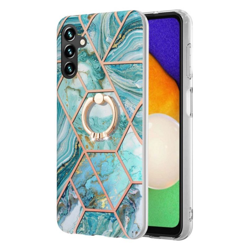 Coque Samsung Galaxy A13 5G Marbre Géométrique Avec Anneau-support