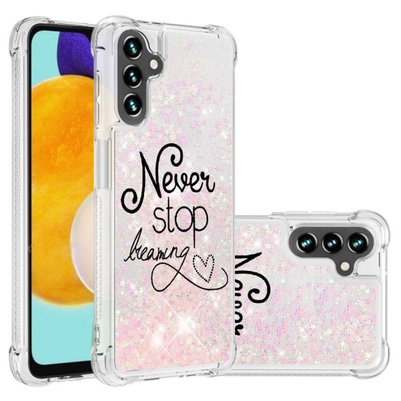 Coque Samsung Galaxy A13 5G Never Stop Dreaming Paillettes