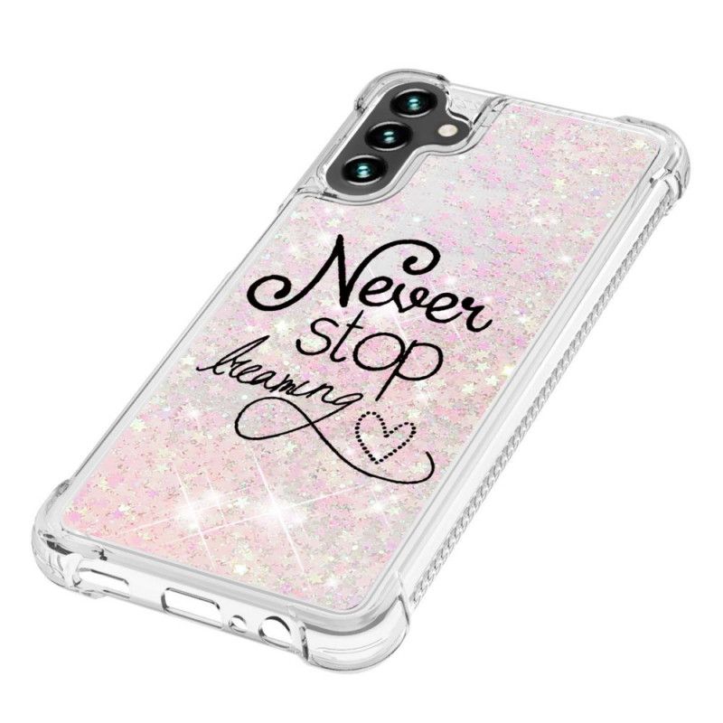 Coque Samsung Galaxy A13 5G Never Stop Dreaming Paillettes