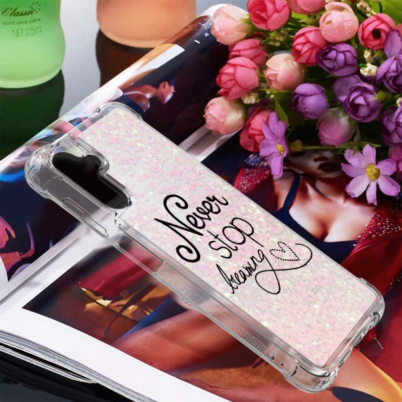 Coque Samsung Galaxy A13 5G Never Stop Dreaming Paillettes