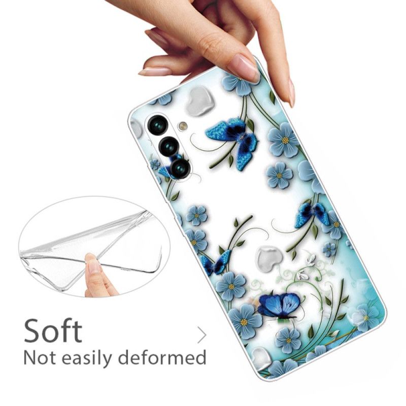 Coque Samsung Galaxy A13 5G Papillons Et Fleurs Rétros