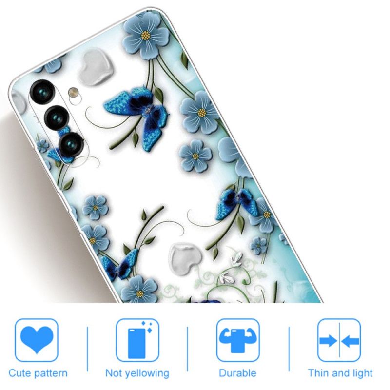 Coque Samsung Galaxy A13 5G Papillons Et Fleurs Rétros