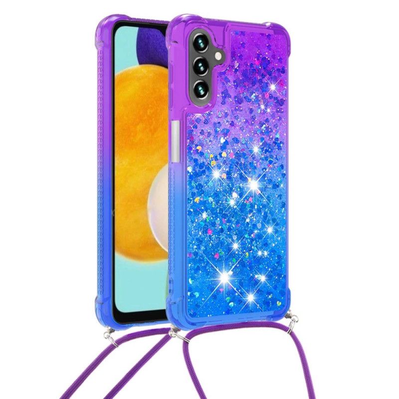 Coque Samsung Galaxy A13 5G Silicone Paillettes Et Cordon