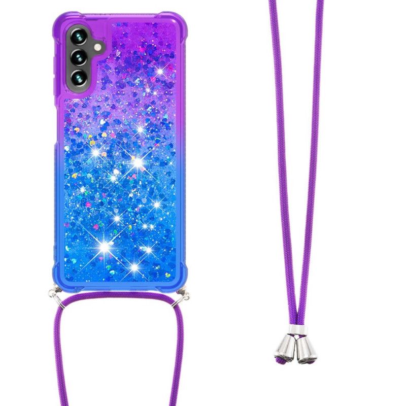 Coque Samsung Galaxy A13 5G Silicone Paillettes Et Cordon