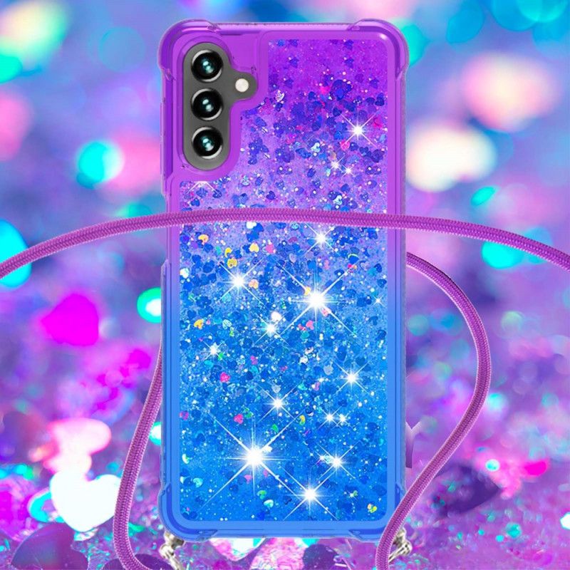 Coque Samsung Galaxy A13 5G Silicone Paillettes Et Cordon