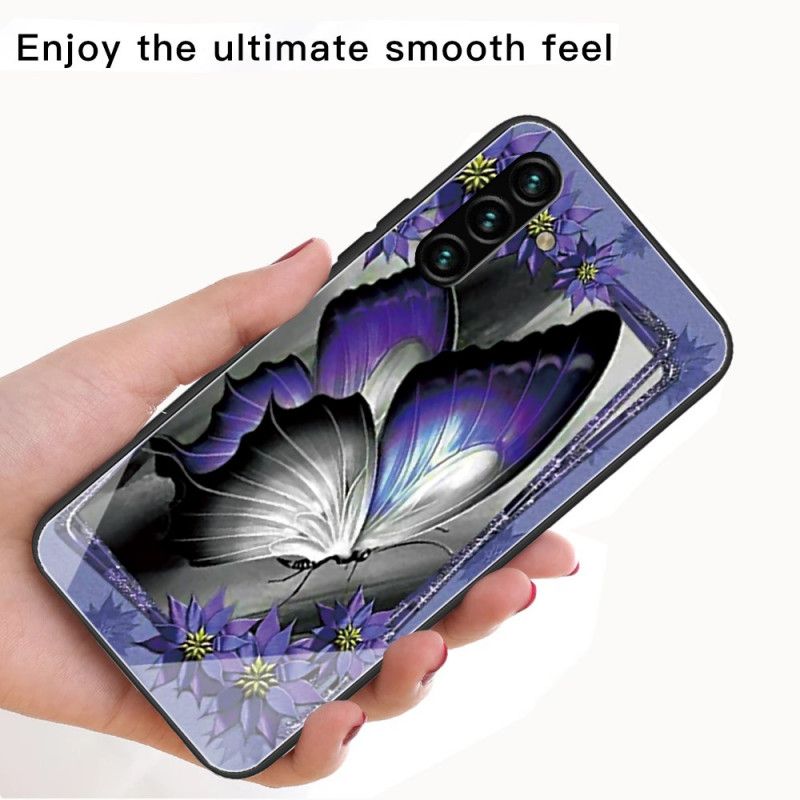 Coque Samsung Galaxy A13 5G Verre Trempé Papillon Violet