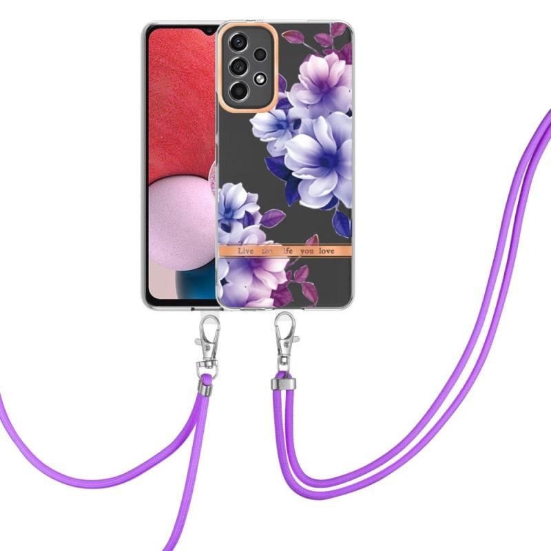 Coque Samsung Galaxy A13 à Cordon Florale